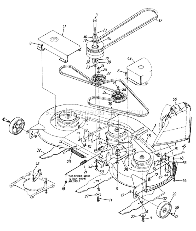Page A Diagram and Parts List for 1363694H401 1996 Yard Man Lawn Tractor